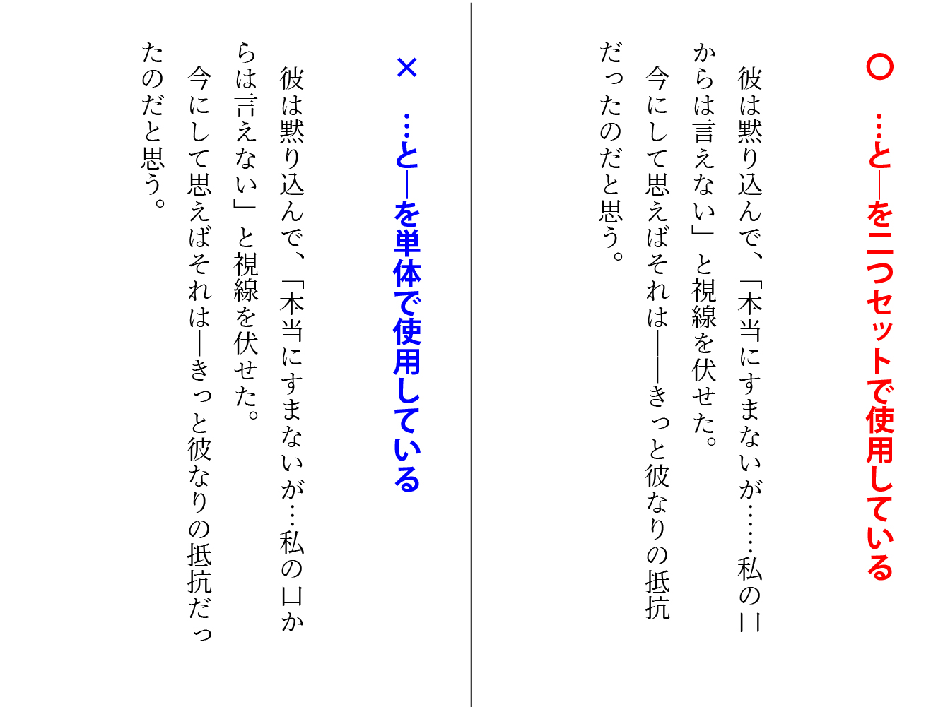三点リーダーは偶数個で使用